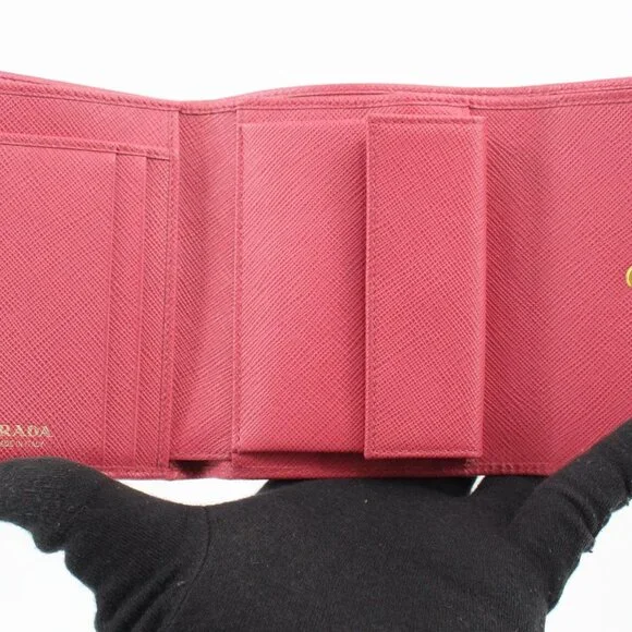 Prada Saffiano Metal Tri-fold Wallet - Picture 5 of 10